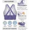 imageRUNNING GIRL Sports Bra for Women MediumHigh Support CrissCross Back Strappy Padded Sports Bras Supportive Workout Tops1amethyst