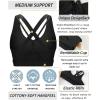 imageRUNNING GIRL Sports Bra for Women MediumHigh Support CrissCross Back Strappy Padded Sports Bras Supportive Workout Tops1black