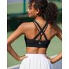 imageRUNNING GIRL Sports Bra for Women MediumHigh Support CrissCross Back Strappy Padded Sports Bras Supportive Workout Tops1black