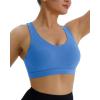 imageRUNNING GIRL Sports Bra for Women MediumHigh Support CrissCross Back Strappy Padded Sports Bras Supportive Workout Tops1blue