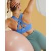 imageRUNNING GIRL Sports Bra for Women MediumHigh Support CrissCross Back Strappy Padded Sports Bras Supportive Workout Tops1blue