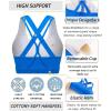 imageRUNNING GIRL Sports Bra for Women MediumHigh Support CrissCross Back Strappy Padded Sports Bras Supportive Workout Tops1brilliant Blue