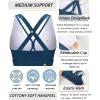 imageRUNNING GIRL Sports Bra for Women MediumHigh Support CrissCross Back Strappy Padded Sports Bras Supportive Workout Tops1dark Blue