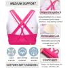 imageRUNNING GIRL Sports Bra for Women MediumHigh Support CrissCross Back Strappy Padded Sports Bras Supportive Workout Tops1hot Pink