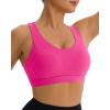 imageRUNNING GIRL Sports Bra for Women MediumHigh Support CrissCross Back Strappy Padded Sports Bras Supportive Workout Tops1hot Pink