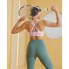 imageRUNNING GIRL Sports Bra for Women MediumHigh Support CrissCross Back Strappy Padded Sports Bras Supportive Workout Tops1pink