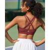 imageRUNNING GIRL Sports Bra for Women MediumHigh Support CrissCross Back Strappy Padded Sports Bras Supportive Workout Tops1rose Red