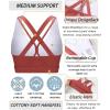 imageRUNNING GIRL Sports Bra for Women MediumHigh Support CrissCross Back Strappy Padded Sports Bras Supportive Workout Tops1rose Red