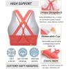imageRUNNING GIRL Sports Bra for Women MediumHigh Support CrissCross Back Strappy Padded Sports Bras Supportive Workout Tops1watermelon Red