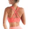 imageRUNNING GIRL Sports Bra for Women MediumHigh Support CrissCross Back Strappy Padded Sports Bras Supportive Workout Tops1watermelon Red