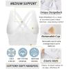 imageRUNNING GIRL Sports Bra for Women MediumHigh Support CrissCross Back Strappy Padded Sports Bras Supportive Workout Tops1white