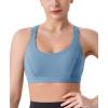 imageRUNNING GIRL Sports Bra for Women MediumHigh Support CrissCross Back Strappy Padded Sports Bras Supportive Workout TopsAblue