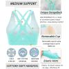 imageRUNNING GIRL Sports Bra for Women MediumHigh Support CrissCross Back Strappy Padded Sports Bras Supportive Workout TopsAelectric Green