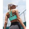 imageRUNNING GIRL Sports Bra for Women MediumHigh Support CrissCross Back Strappy Padded Sports Bras Supportive Workout TopsAelectric Green
