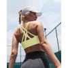 imageRUNNING GIRL Sports Bra for Women MediumHigh Support CrissCross Back Strappy Padded Sports Bras Supportive Workout TopsAelectric Lemon