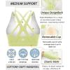 imageRUNNING GIRL Sports Bra for Women MediumHigh Support CrissCross Back Strappy Padded Sports Bras Supportive Workout TopsAelectric Lemon