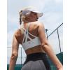imageRUNNING GIRL Sports Bra for Women MediumHigh Support CrissCross Back Strappy Padded Sports Bras Supportive Workout TopsAgrey