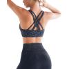 imageRUNNING GIRL Sports Bra for Women MediumHigh Support CrissCross Back Strappy Padded Sports Bras Supportive Workout TopsAleopard Print