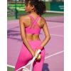 imageRUNNING GIRL Sports Bra for Women MediumHigh Support CrissCross Back Strappy Padded Sports Bras Supportive Workout TopsAsonic Pink