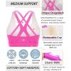 imageRUNNING GIRL Sports Bra for Women MediumHigh Support CrissCross Back Strappy Padded Sports Bras Supportive Workout TopsAsonic Pink