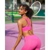 imageRUNNING GIRL Sports Bra for Women MediumHigh Support CrissCross Back Strappy Padded Sports Bras Supportive Workout TopsAsonic Pink