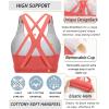 imageRUNNING GIRL Sports Bra for Women MediumHigh Support CrissCross Back Strappy Padded Sports Bras Supportive Workout TopsAwatermelon Red