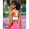 imageRUNNING GIRL Sports Bra for Women MediumHigh Support CrissCross Back Strappy Padded Sports Bras Supportive Workout TopsAwhite