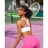 imageRUNNING GIRL Sports Bra for Women MediumHigh Support CrissCross Back Strappy Padded Sports Bras Supportive Workout TopsAwhite