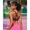 imageRUNNING GIRL Sports Bra for Women MediumHigh Support CrissCross Back Strappy Padded Sports Bras Supportive Workout TopsAwine Red
