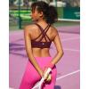 imageRUNNING GIRL Sports Bra for Women MediumHigh Support CrissCross Back Strappy Padded Sports Bras Supportive Workout TopsAwine Red