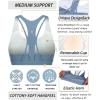 imageRUNNING GIRL Sports Bra for Women MediumHigh Support CrissCross Back Strappy Padded Sports Bras Supportive Workout TopsBbonnie Blue