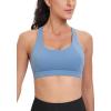 imageRUNNING GIRL Sports Bra for Women MediumHigh Support CrissCross Back Strappy Padded Sports Bras Supportive Workout TopsBbonnie Blue