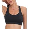 imageRUNNING GIRL Sports Bra for Women MediumHigh Support CrissCross Back Strappy Padded Sports Bras Supportive Workout TopsBdark Black