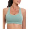 imageRUNNING GIRL Sports Bra for Women MediumHigh Support CrissCross Back Strappy Padded Sports Bras Supportive Workout TopsBdark Green