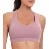 imageRUNNING GIRL Sports Bra for Women MediumHigh Support CrissCross Back Strappy Padded Sports Bras Supportive Workout TopsBrose Red