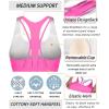 imageRUNNING GIRL Sports Bra for Women MediumHigh Support CrissCross Back Strappy Padded Sports Bras Supportive Workout TopsBsonic Pink