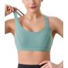 imageRUNNING GIRL Sports Bra for Women MediumHigh Support CrissCross Back Strappy Padded Sports Bras Supportive Workout TopsGreen