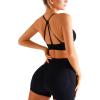 imageRUNNING GIRL Sports Bras for WomenSexy Crisscross Back Seamless Padded Sports Bra Medium Support with Removable Pads1blackgreybrown
