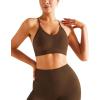 imageRUNNING GIRL Sports Bras for WomenSexy Crisscross Back Seamless Padded Sports Bra Medium Support with Removable Pads1blackgreybrown