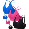 imageRUNNING GIRL Sports Bras for WomenSexy Crisscross Back Seamless Padded Sports Bra Medium Support with Removable Pads1blackpinkblue