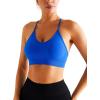 imageRUNNING GIRL Sports Bras for WomenSexy Crisscross Back Seamless Padded Sports Bra Medium Support with Removable Pads1blackpinkblue