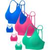 imageRUNNING GIRL Sports Bras for WomenSexy Crisscross Back Seamless Padded Sports Bra Medium Support with Removable Pads1bluepinkgreen