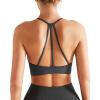 imageRUNNING GIRL Sports Bras for WomenSexy Crisscross Back Seamless Padded Sports Bra Medium Support with Removable Pads1greybrowngreen