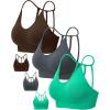 imageRUNNING GIRL Sports Bras for WomenSexy Crisscross Back Seamless Padded Sports Bra Medium Support with Removable Pads1greybrowngreen