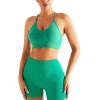 imageRUNNING GIRL Sports Bras for WomenSexy Crisscross Back Seamless Padded Sports Bra Medium Support with Removable Pads1greybrowngreen