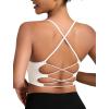 imageRUNNING GIRL Sports Bras for WomenSexy Crisscross Back Seamless Padded Sports Bra Medium Support with Removable PadsAblackgreywhite