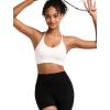 imageRUNNING GIRL Sports Bras for WomenSexy Crisscross Back Seamless Padded Sports Bra Medium Support with Removable PadsAblackgreywhite