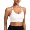 imageRUNNING GIRL Sports Bras for WomenSexy Crisscross Back Seamless Padded Sports Bra Medium Support with Removable PadsAblackgreywhite