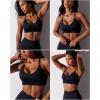 imageRUNNING GIRL Sports Bras for WomenSexy Crisscross Back Seamless Padded Sports Bra Medium Support with Removable PadsAblackredblue