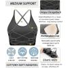 imageRUNNING GIRL Sports Bras for WomenSexy Crisscross Back Seamless Padded Sports Bra Medium Support with Removable PadsAtie Dye Grey